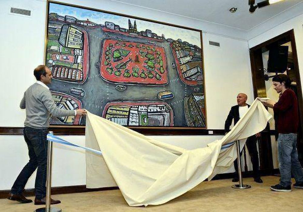 En el HCD de San Fernando se descubri� el mural �Plaza Mitre�