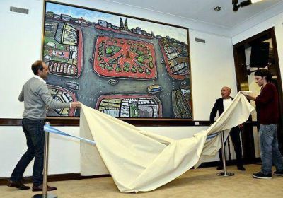 En el HCD de San Fernando se descubri� el mural �Plaza Mitre�