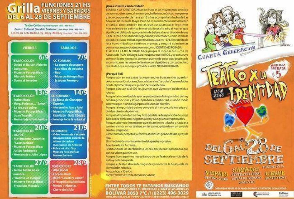Teatro x la Identidad cierra su duod�cima edici�n