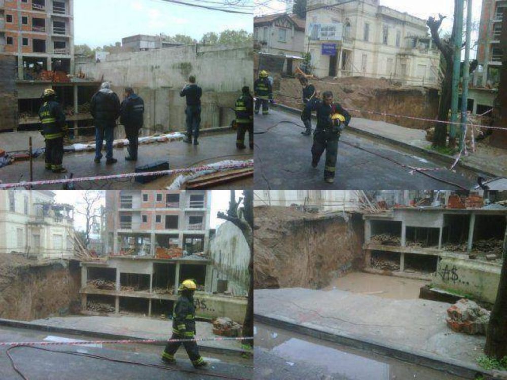 Casi una tragedia: Cedi� una mega-obra en Bernal Centro y hay preocupaci�n vecinal y de funcionarios 
