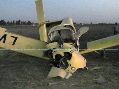 Avioneta del Aero Club Charata se precipit� a tierra