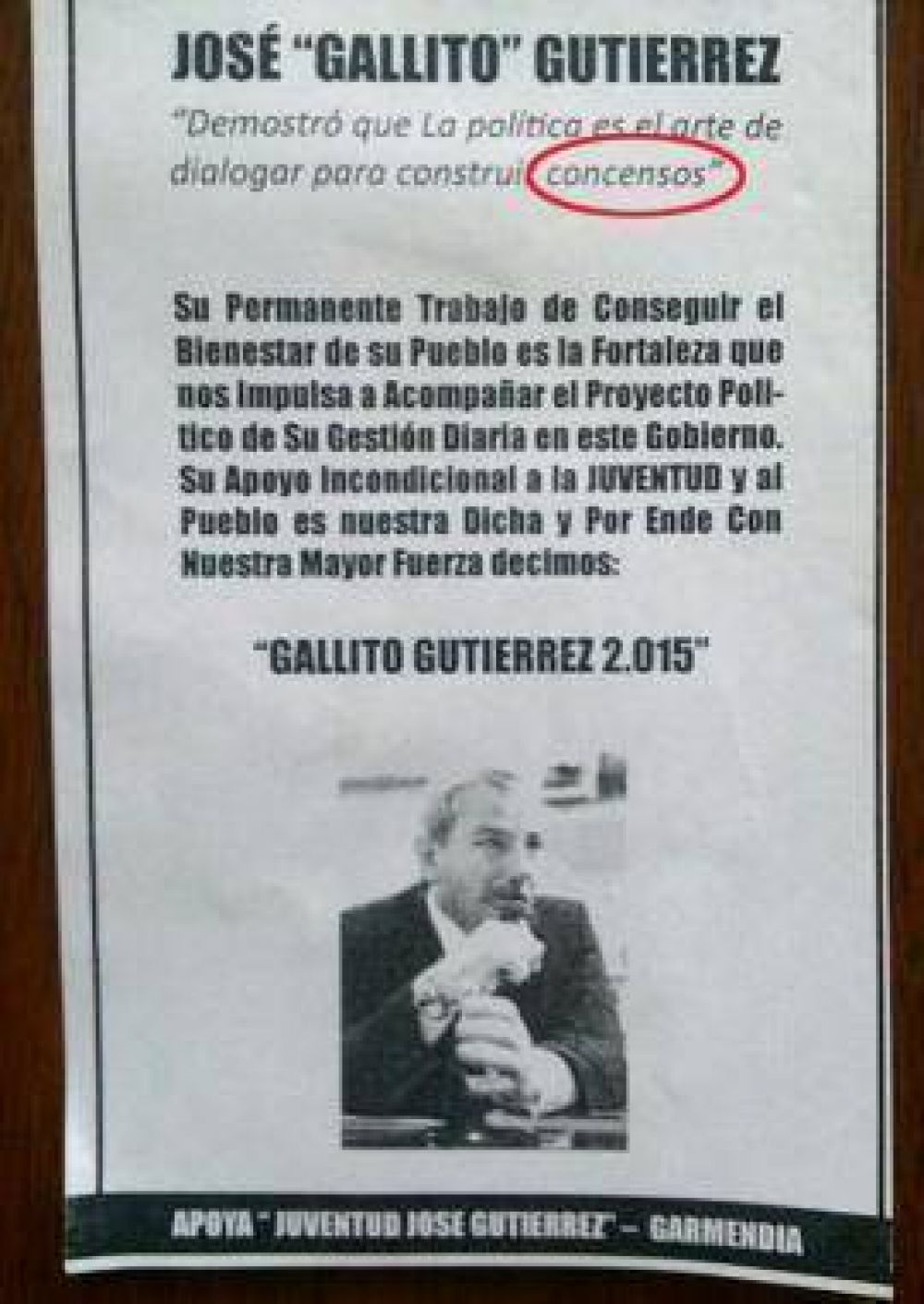 M�s promesas alperovichistas: el Gallito dice que si lo reeligen dejar� de jugar y aprender� a leer y escribir