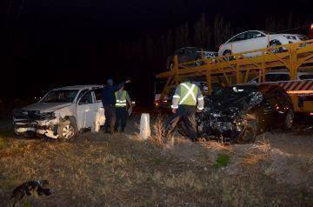 Un herido grave tras espectacular choque en la Ruta 22