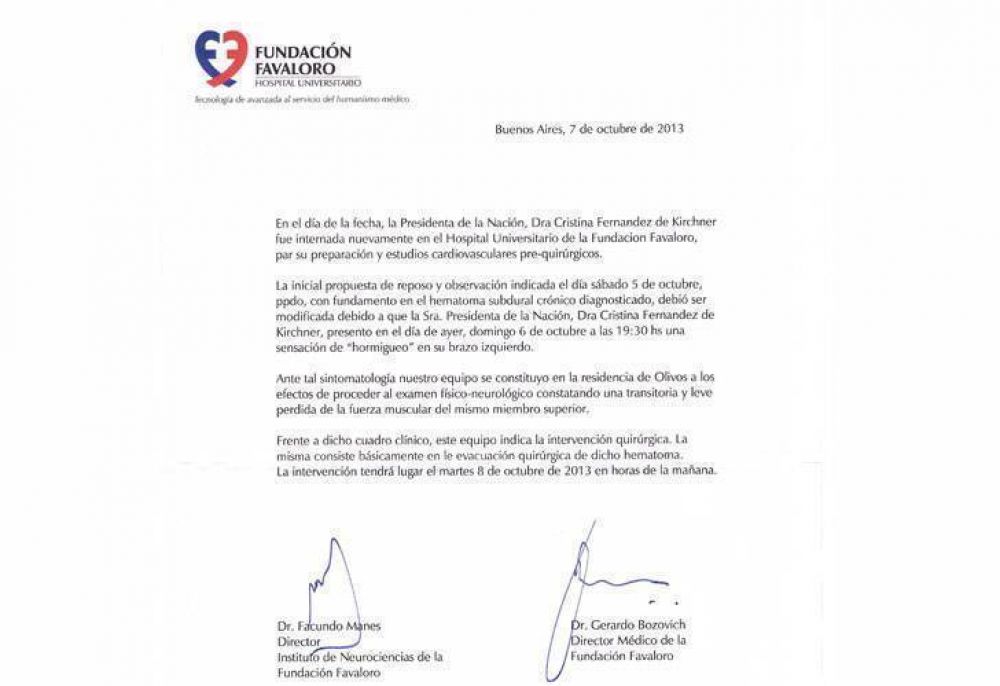 Cristina ser� operada ma�ana del hematoma en el cr�neo