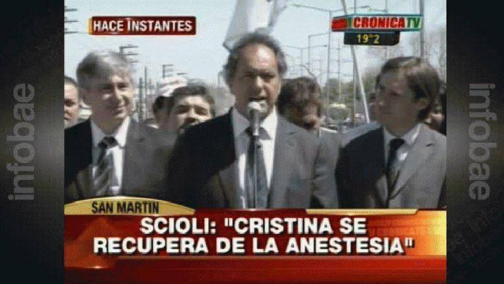 Scioli: "Cristina se recupera de la anestesia"