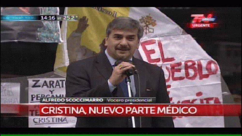 Cristina Kirchner "evoluciona favorablemente, sin complicaciones"
