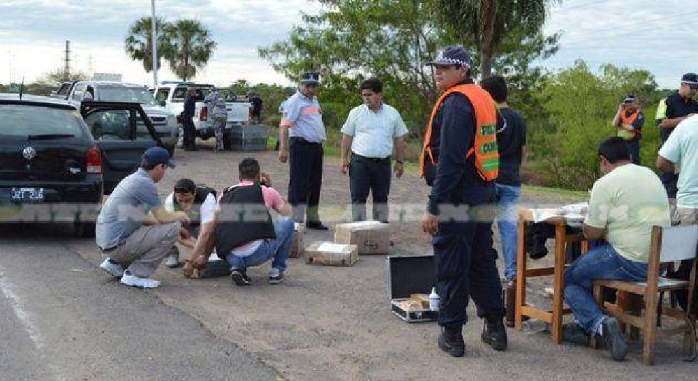 Interceptan carga de 60 kilos de marihuana en el puente interprovincial Manuel Belgrano