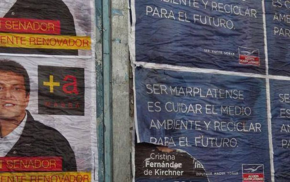 Acci�n Marplatense tapa carteles de Cristina y deja los de Massa