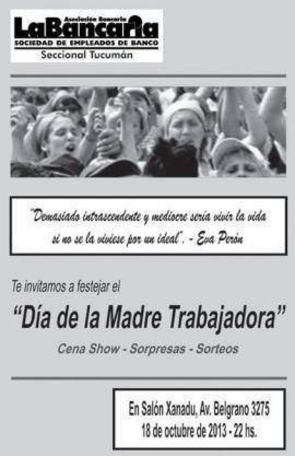 La Bancaria agasajar� a las madres