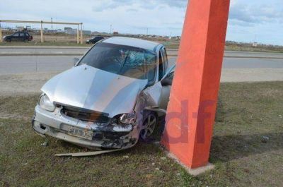 Conductor alcoholizado: Rodado impact� contra palma de ornamentaci�n