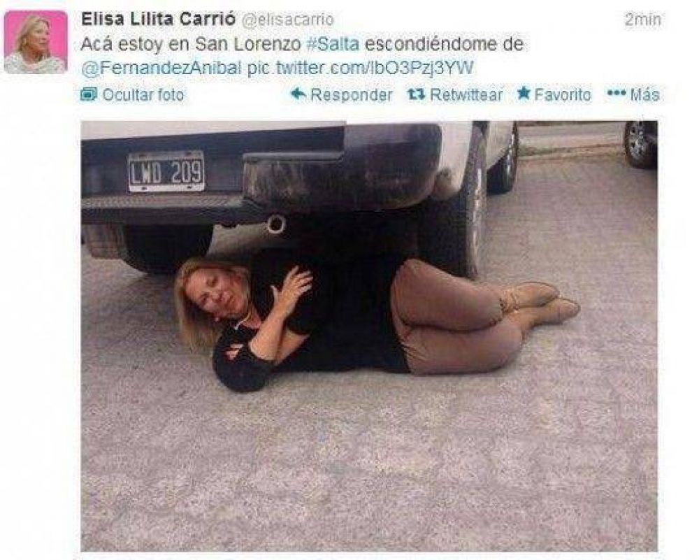 Carri� y su ins�lito tuit: "Hice una foto para re�rme de An�bal"