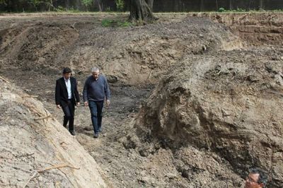 Posse recorri� los avances de las obras en el reservorio de Boulogne