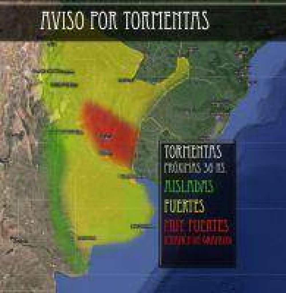Contin�a el alerta meteorol�gico para Tandil