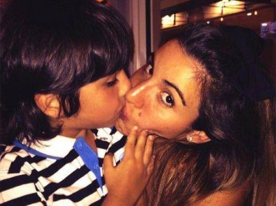 Gianinna Maradona pas� el D�a de la Madre con su hijo Benjam�n
