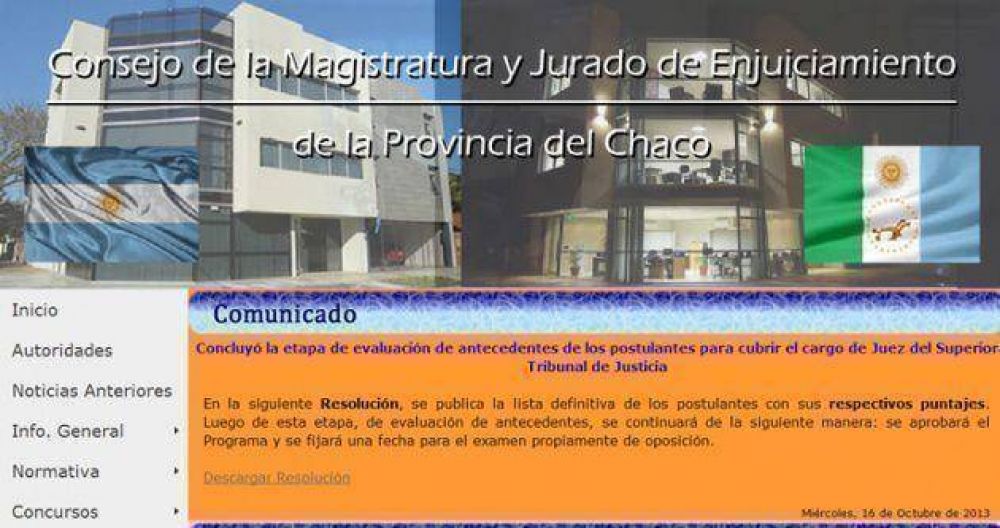 Vacante en el STJ: el viernes el Consejo de la Magistratura fija fecha para el examen de oposici�n