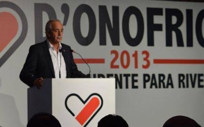 El candidato a presidente de River, Rodolfo D`Onofrio, llega a Pilar