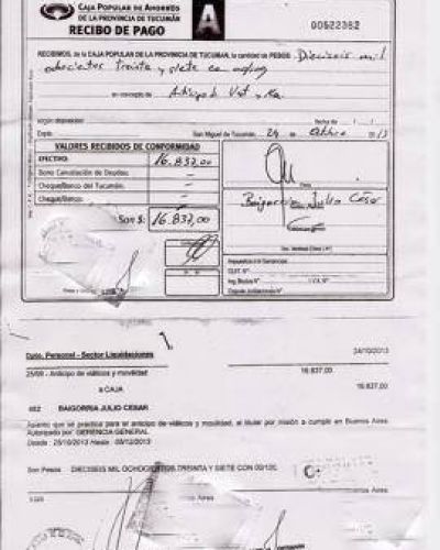 Sospechosos "anticipos de vi�ticos" de Cacho Cortalezzi en la Caja
