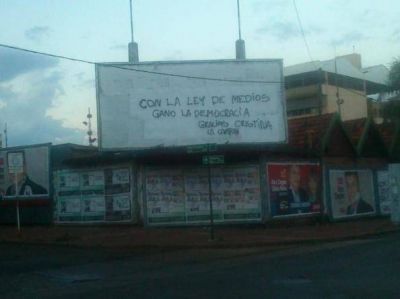 Realizaron pintadas sobre la Ley de Medios en Posadas