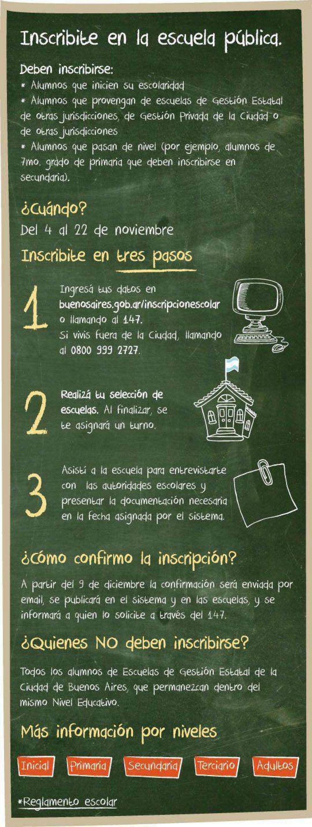 Escuelas p�blicas: ya fueron inscriptos 20.500 alumnos