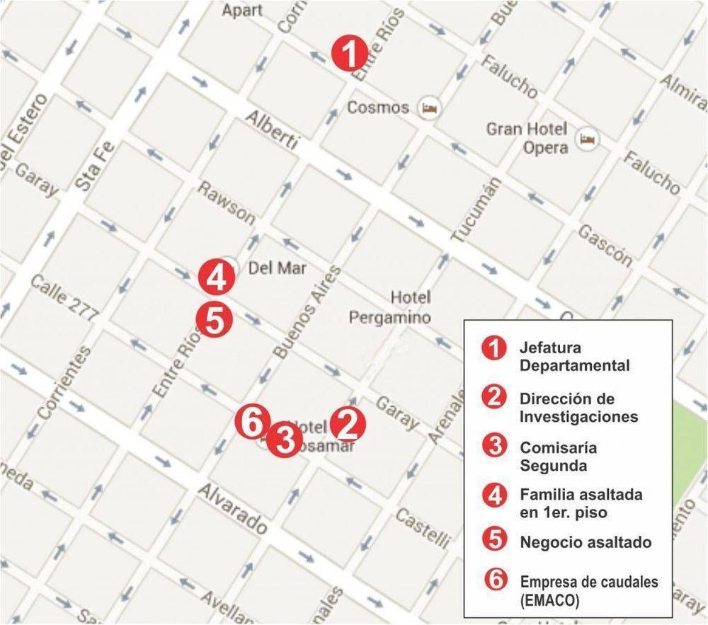  Casi roban $ 20.000.000.- en la zona m�s poblada de polic�as de la ciudad
