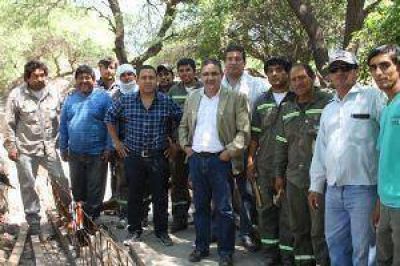 El Intendente Ra�l Jalil visit� obras de desag�e