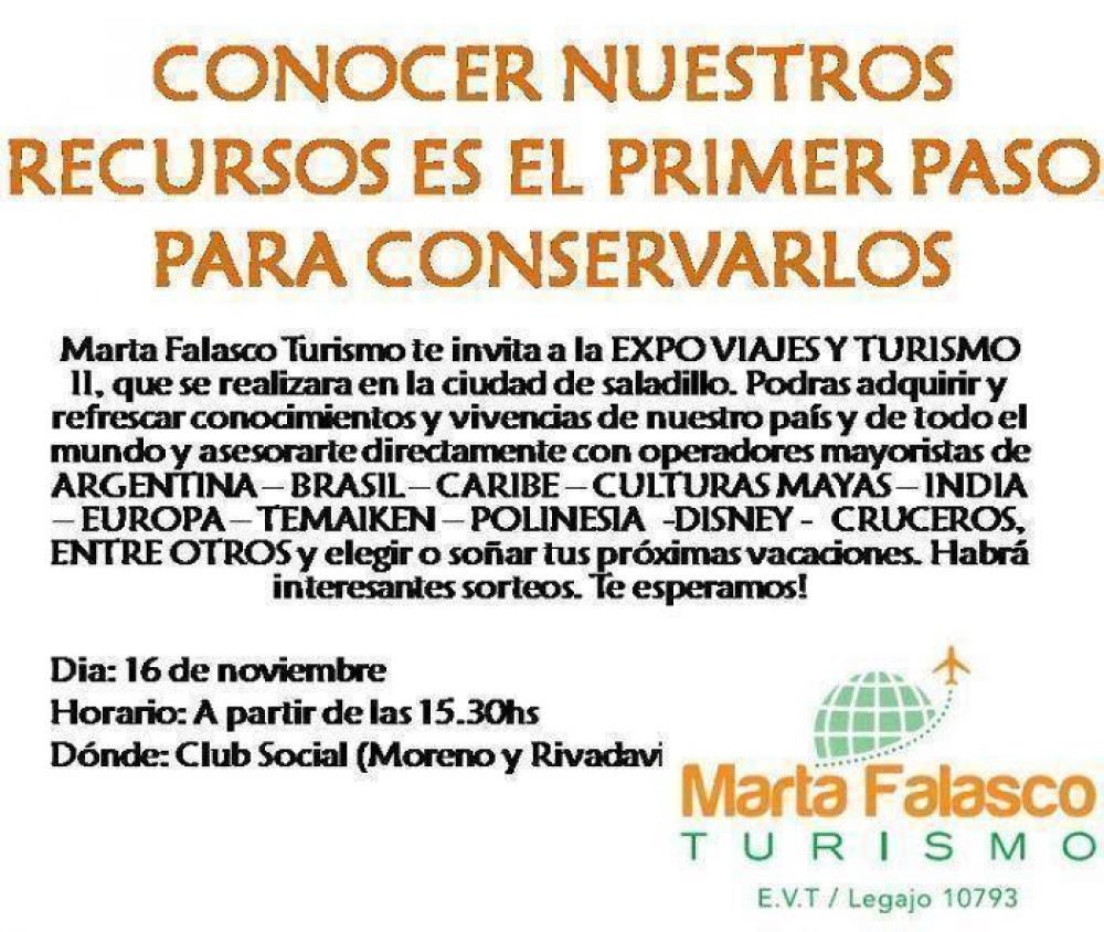 Anunciaron la II Expo Viajes y Turismo