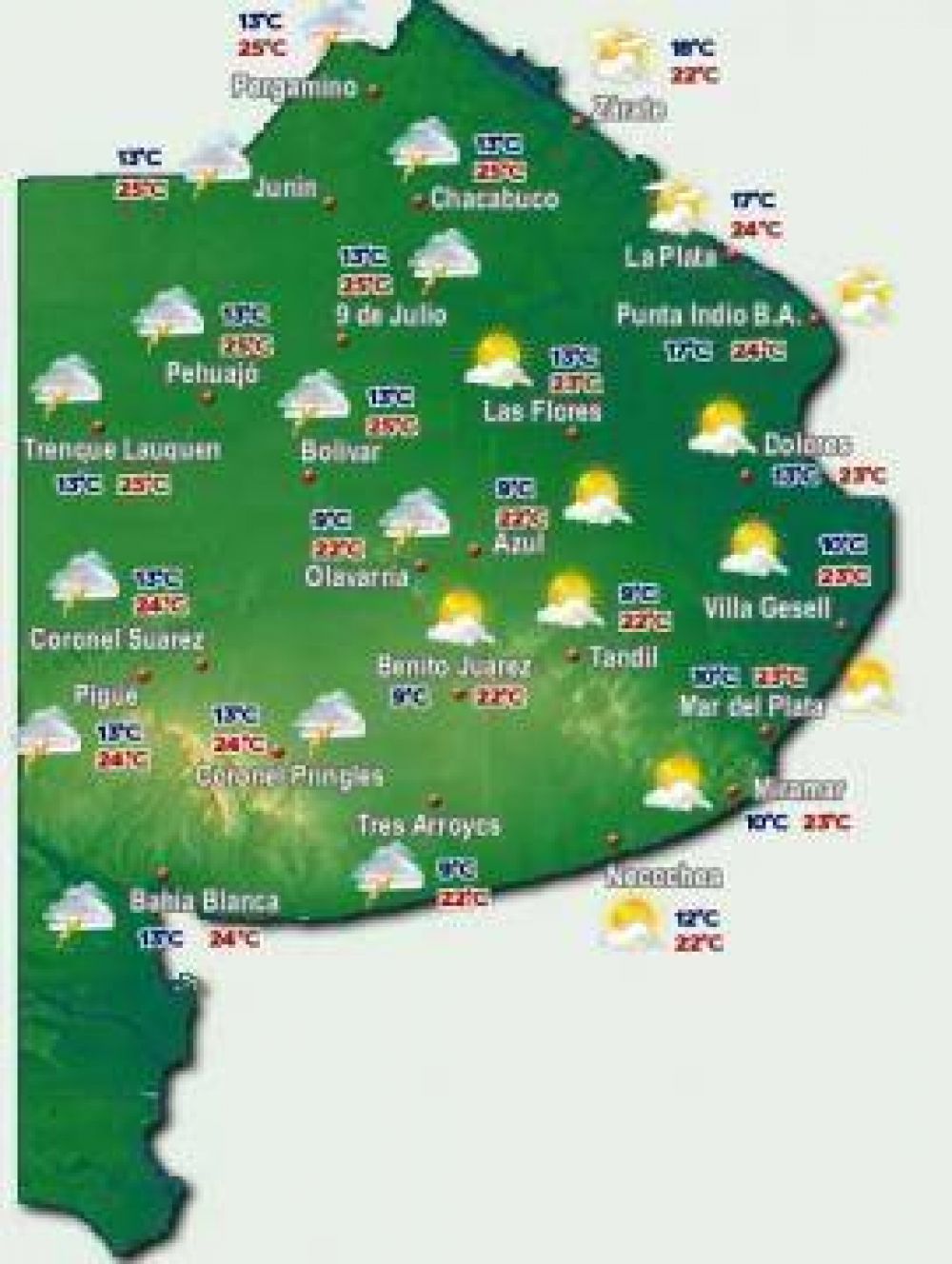 Rige un alerta meteorol�gico para Jun�n y la regi�n