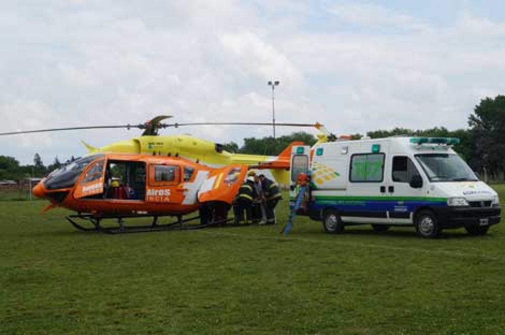 Realizan un traslado sanitario a�reo de un beb� de 10 d�as 