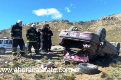 Cinco heridos fue el saldo de un vuelco en el acceso a El Calafate