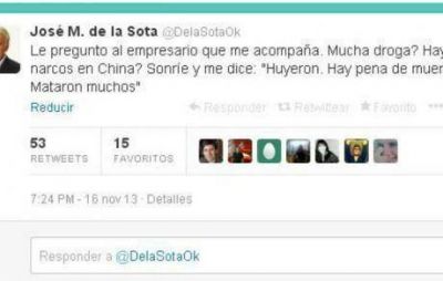 De la Sota, fan de China