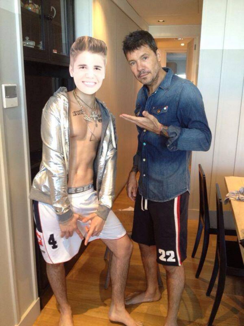 La ir�nica foto de Tinelli sobre su encuentro con Justin Bieber
