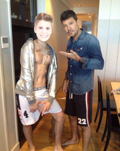 La ir�nica foto de Tinelli sobre su encuentro con Justin Bieber