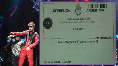 Justin Bieber es car�tula en una causa en la Justicia Federal