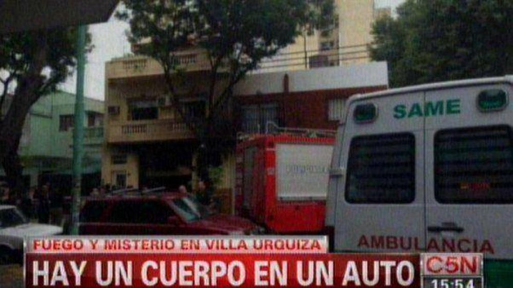 Incendio en Villa Urquiza: un hombre muerto maniatado dentro de un auto
