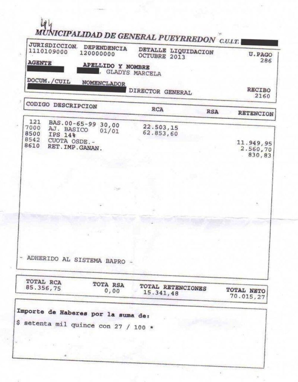Los obscenos sueldos de la planta pol�tica de Pulti que pagamos todos