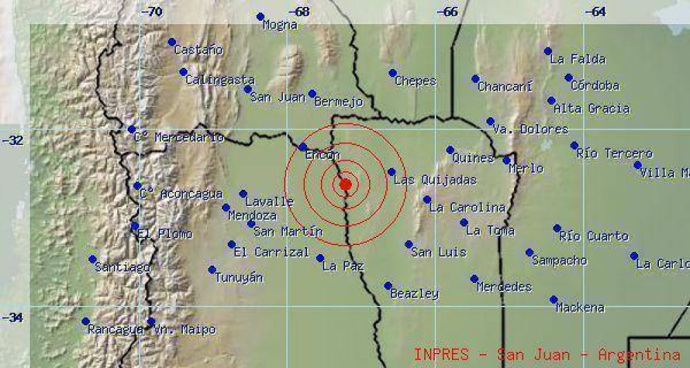 Un leve sismo en el l�mite de Mendoza y San Luis