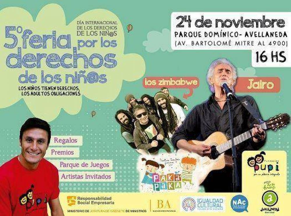 Avellaneda: Jairo y Los Zimbabwe, gratis en el cierre de la Semana de los Derechos de los Ni�os