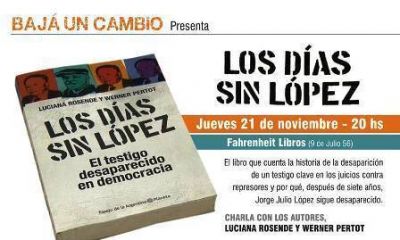 Se presenta el libro �Los d�as sin L�pez�
