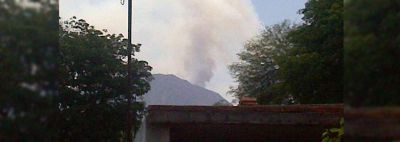 Impresionante incendio en el Cerro de la Cruz